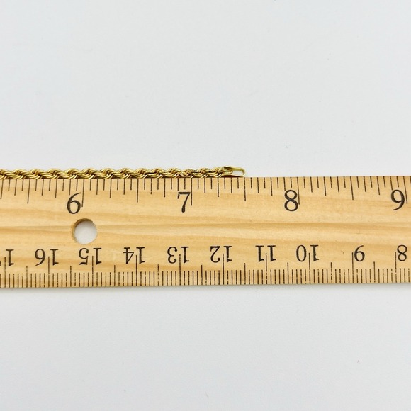 Ross Simons Italian 2.7mm 18kt Yellow Gold Rope Chain Bracelet 7.5" 2g 750 AR ⭐️ - Picture 9 of 9